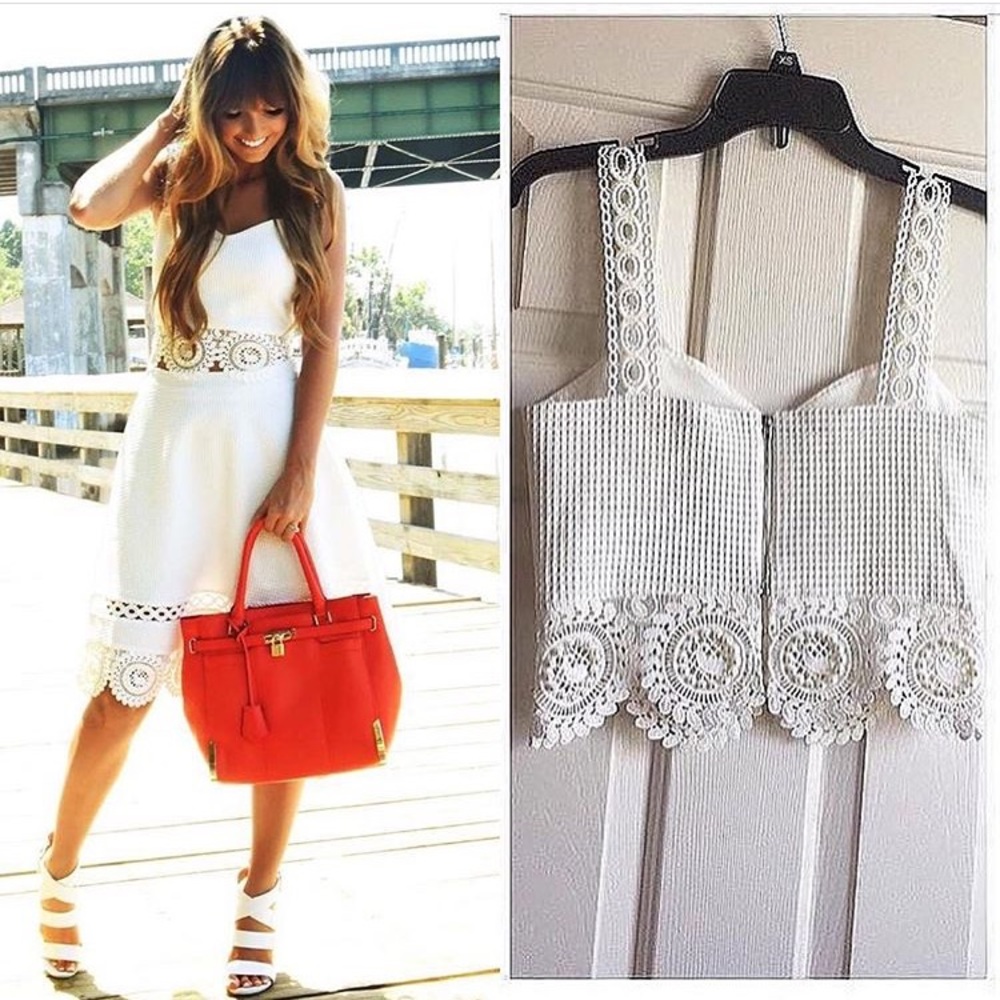 White boutique crop top